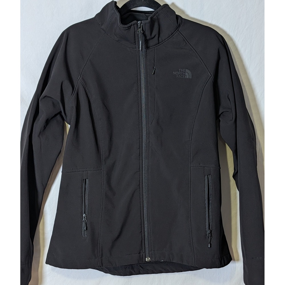 The North Face Women's Medium Black Soft Shell Jacket Full Zip WindWall
